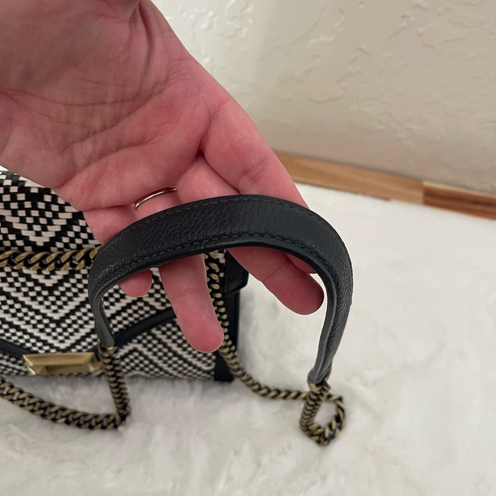 Michael Kors Chevron Woven Patterned Two Way Shoulder Or Crossbody Purse - Picture 15 of 16